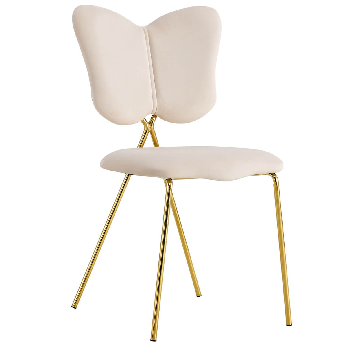Krzesło Glamour C-898 beżowe, złote nogi | OUTLET