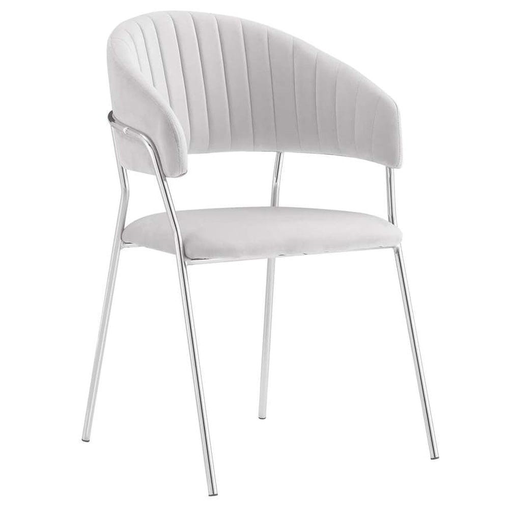 Krzesło Glamour, srebrne nogi C-889  jasnoszary welur #13 | OUTLET