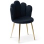 Krzesło muszelka czarne DC-6092 złote nogi, welur | OUTLET-1
