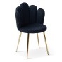 Krzesło muszelka czarne DC-6092 złote nogi, welur | OUTLET-5