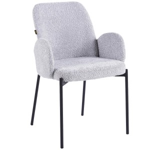 Krzesło tapicerowane CX2024 szary baranek boucle | OUTLET