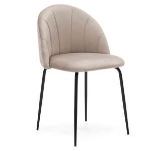 Krzesło tapicerowane THDC015-1 Beż #7 welur noga czarna | OUTLET
