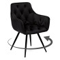 Krzesło obrotowe DC-0084-3 | welur | czarne | OUTLET-1