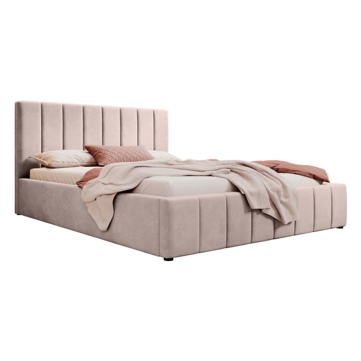 łóżko beżowe 160x200