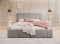 łóżko welurowe szare 160x200