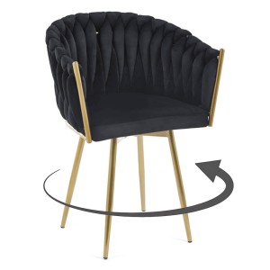 Krzesło obrotowe DCGP-7077S360 welur | czarny