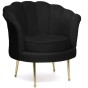 Fotel muszelka ELIF | Welur | Czarny #28 | OUTLET-1