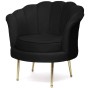 Fotel muszelka ELIF | Welur | Czarny #28 | OUTLET-2