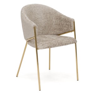 Krzesło Glamour DC-890-1 beż | boucle | złote nogi | OUTLET