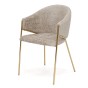 Krzesło Glamour DC-890-1 beż | boucle | złote nogi | OUTLET-3
