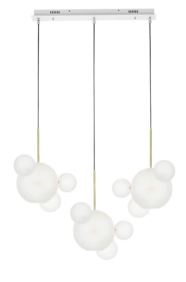 Lampa wisząca CAPRI LINE 3 złota / biała  - 180 LED, aluminium, szkło