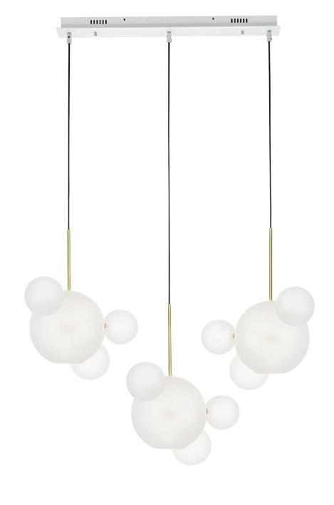 Lampa wisząca CAPRI LINE 3 złota / biała  - 180 LED, aluminium, szkło