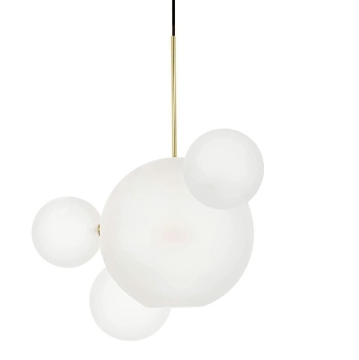 Lampa wisząca CAPRI LINE 3 złota / biała  - 180 LED, aluminium, szkło