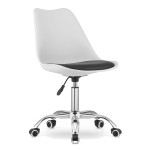 Krzesło obrotowe biurowe MSA009 biało-czarny | OUTLET