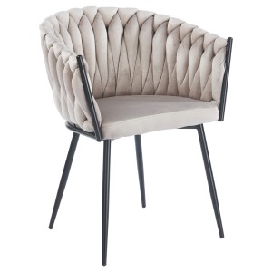 Krzesło DC-7077 | welur | ciemny beż #7 | czarne nogi