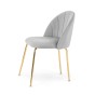 Krzesło tapicerowane DC-2139 jasny szary noga złota | OUTLET-4