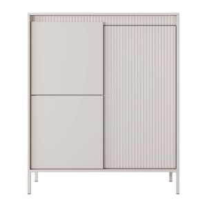 Komoda ryflowana wysoka SENSO 3D (A) | Beżowy