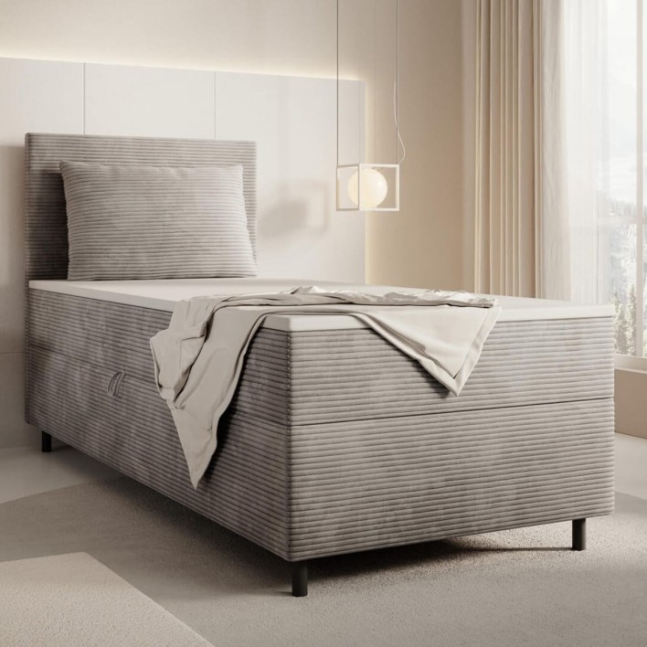 łóżko kontynentalne sztruksowe