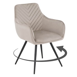 Krzesło obrotowe DC-0084-6 | welur | Ciemny Beż