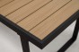 Zestaw mebli ogrodowych z aluminium SYCYLIA DUO | Czarny + imitacja drewna | Beżowe poduszki | OUTLET-7
