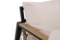 Zestaw mebli ogrodowych z aluminium SYCYLIA DUO | Czarny + imitacja drewna | Beżowe poduszki | OUTLET-13