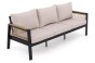 Zestaw mebli ogrodowych z aluminium SYCYLIA DUO | Czarny + imitacja drewna | Beżowe poduszki | OUTLET-27