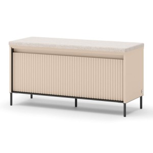 Szafka na buty z siedziskiem TREND TG-05 1K | Oświetlenie LED | Beż piaskowy, czarny