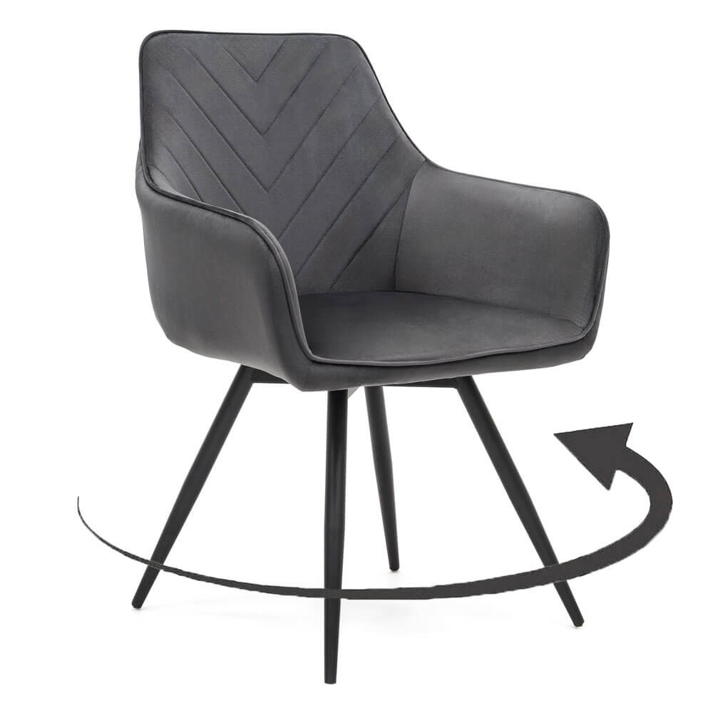 Krzesło obrotowe DC-0084-6 | welur | Szary | OUTLET