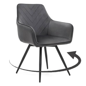 Krzesło obrotowe DC-0084-6 | welur | Szary | OUTLET