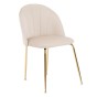 Krzesło tapicerowane DC-2139 beżowy welur noga złota | OUTLET-1