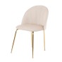 Krzesło tapicerowane DC-2139 beżowy welur noga złota | OUTLET-3