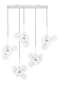 MOOSEE lampa wisząca CAPRI LINE 5 złota   - 300 LED, aluminium, szkło