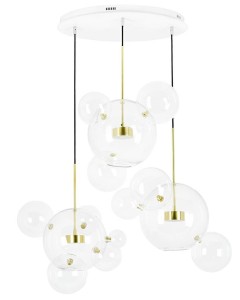 MOOSEE lampa wisząca CAPRI DISC 3 złota   - 180 LED, aluminium, szkło