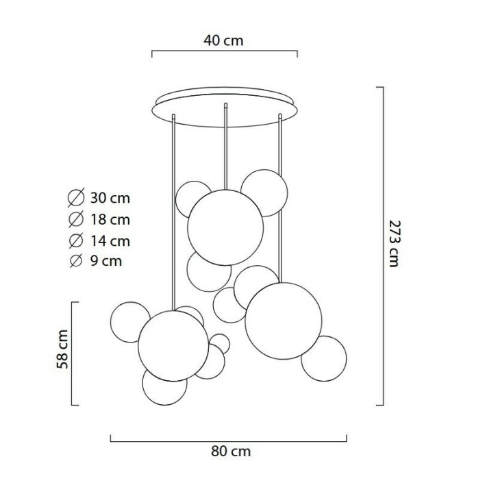 MOOSEE lampa wisząca CAPRI DISC 3 złota   - 180 LED, aluminium, szkło
