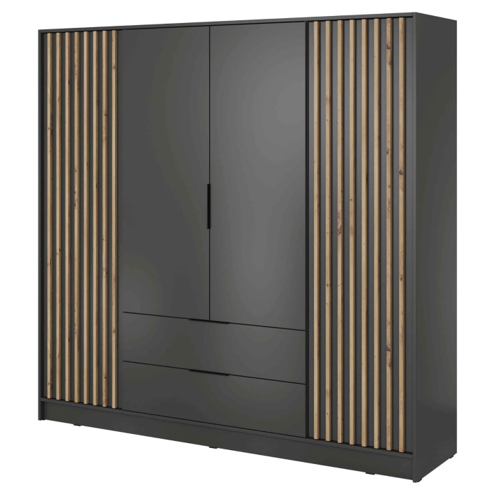 NELLY szafa 4D grafitowa z drewnianymi lamelami artisan.jpg