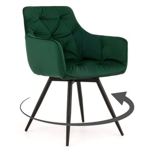 Krzesło obrotowe DC-0084-3 | welur | zielone | OUTLET