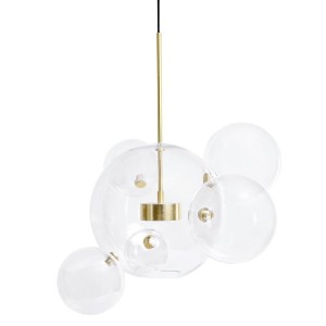 MOOSEE lampa wisząca CAPRI 6 złota - 60   LED, alumiumium, szkło