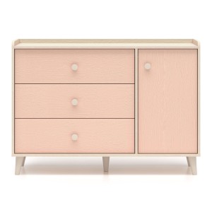 Komoda młodzieżowa MEVEL 05 | Różowy, piaskowy beż