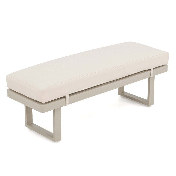 Zestaw mebli ogrodowych z aluminium PROVENCE | Beż + imitacja drewna | Beżowe poduszki - 25