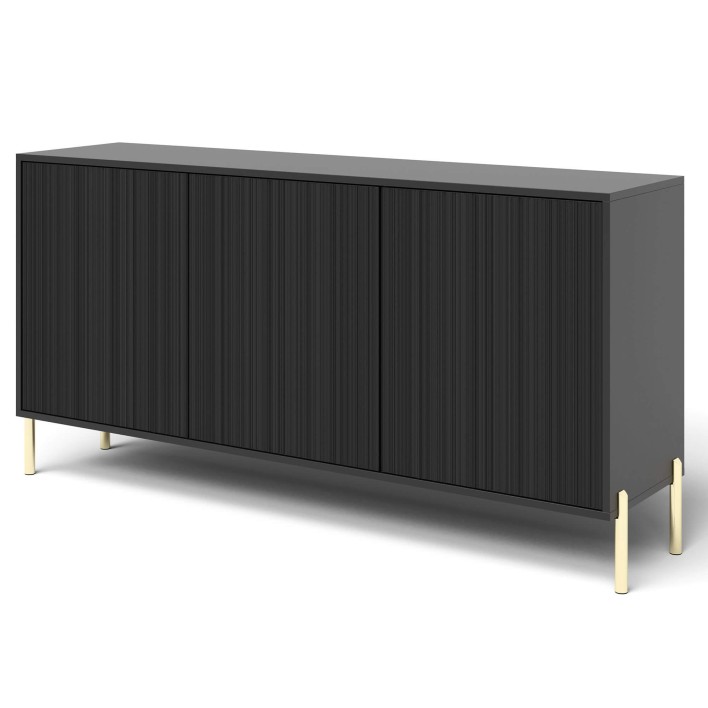 OSLO komoda czarna 154cm ryflowana.jpg