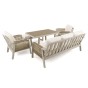 Zestaw mebli ogrodowych z aluminium PROVENCE | Beż + imitacja drewna | Beżowe poduszki-7