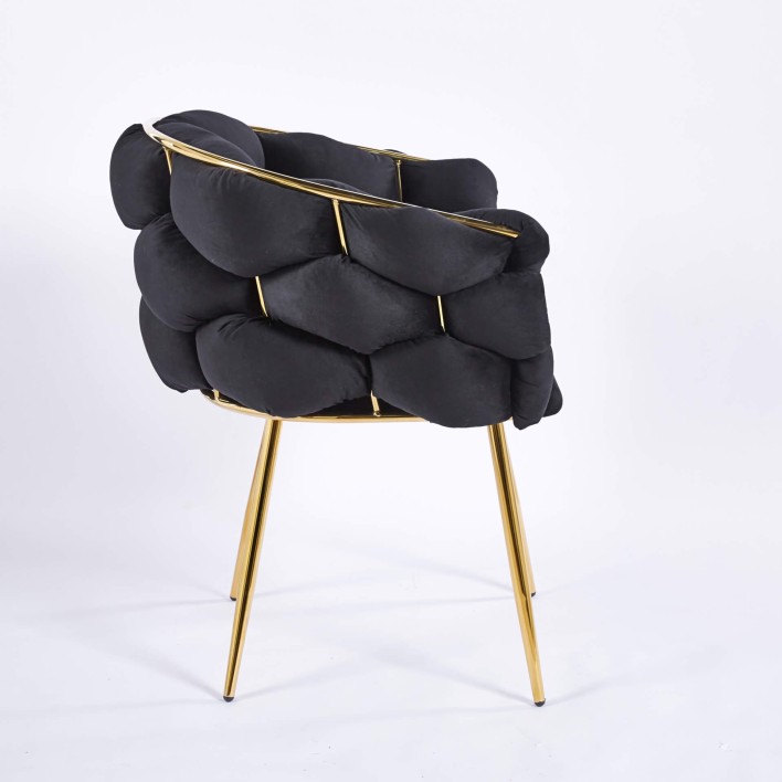 krzesło glamour czarne  bok