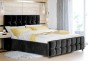 Łóżko tapicerowane z pojemnikiem LB-47 | 160x200 | Welur | Czarny | OUTLET-1