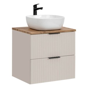 Zestaw meblowy 60cm z blatem i umywalką nablatową Smile |  Kolekcja ADEL CASHMERE | Dąb Wotan, Kaszmirowy Mat