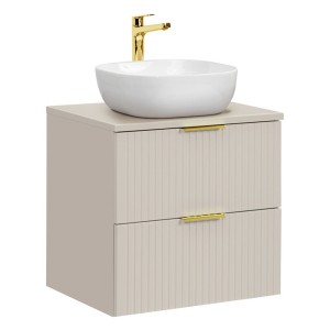 Zestaw meblowy 60cm z blatem i umywalką nablatową Smile |  Kolekcja ADEL CASHMERE | Kaszmirowy Mat 