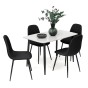 Stół ceramiczny LORIS 120CM Biały + 4 Krzesła | DC-1916 | Czarny-8