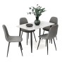 Stół ceramiczny LORIS 120CM Biały + 4 Krzesła | DC-1916 | Szary-8