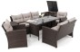  Zestaw mebli ogrodowych dla 7 osób MARSYLIA BIG | Technorattan | Brązowy | Poduszki szare 03 | OUTLET-22