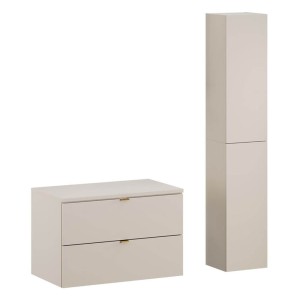 Zestaw meblowy 80cm z blatem i Szafką wysoką | Kolekcja Dalia Cashmere | Kaszmirowy Mat 