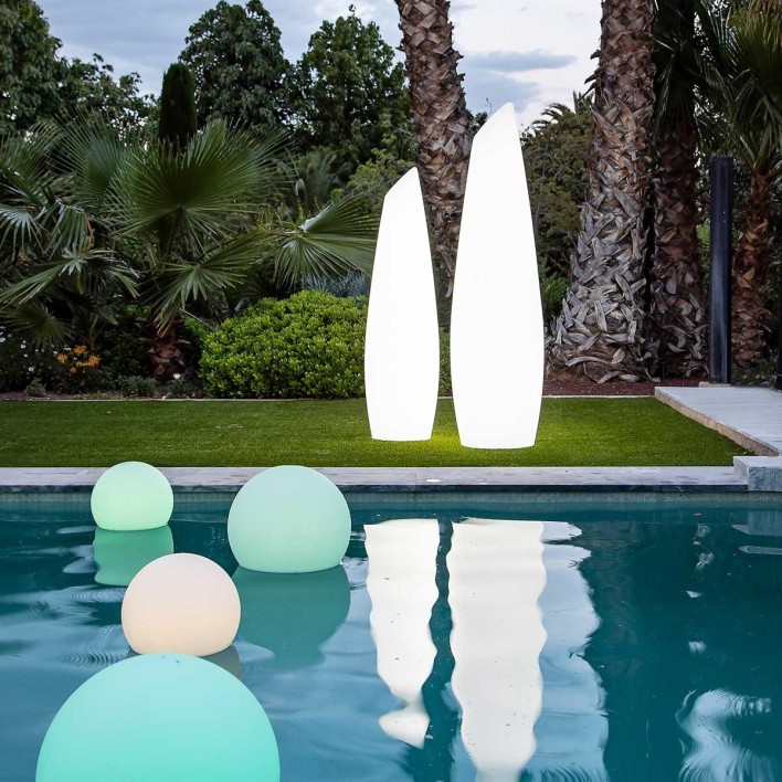 NEW GARDEN lampa ogrodowa FREDO 140       BATTERY TUBE biała